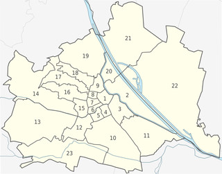 Karte die bezirke, stadtteile, ortsteile und stadtbezirke in Wien