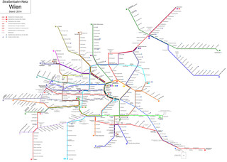 Straßenbahn Wiener Linien netzplan von Wien