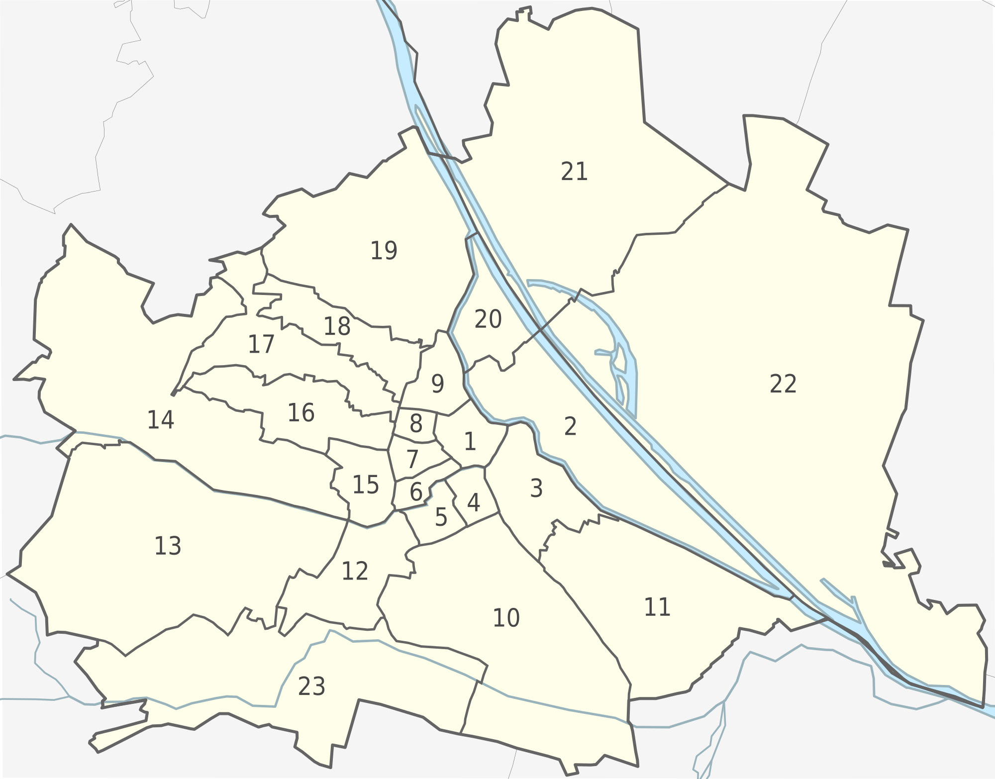 Karte Und Plan Die Bezirke Und Stadtteile Von Wien