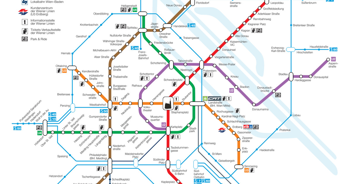U Bahn Netzplan Und Karte Von Wien Stationen Und Linien