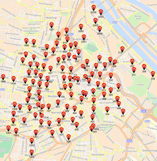 Karte die stationen Citybike von Wien