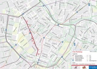 Fahrradkarte die radwege und radrouten von Wien